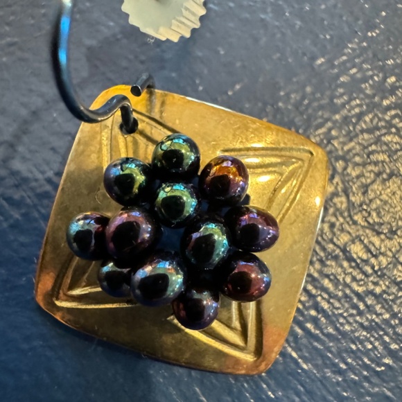 Neo-Chrome Decorative Drop Earrings—Signed by Artist - Picture 7 of 8